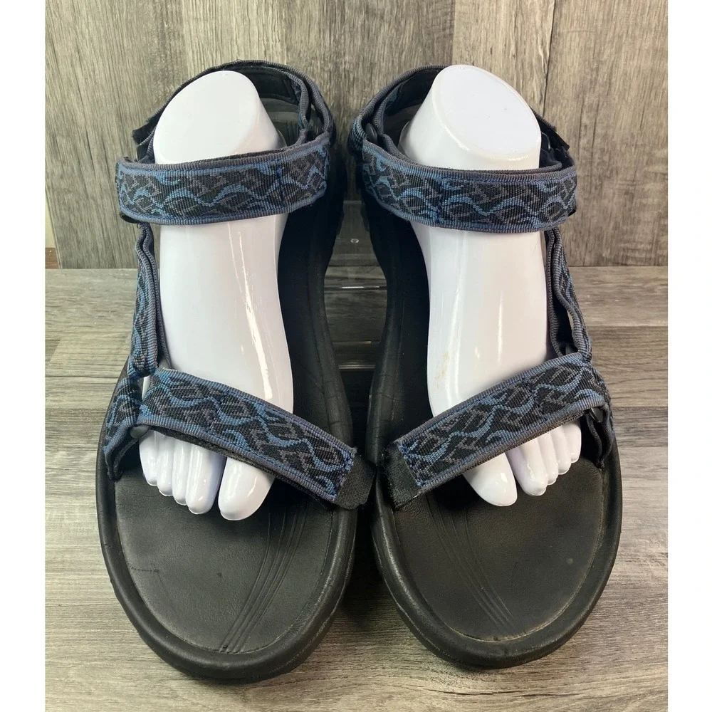 Teva Hurricane 4 Men's 13 Wavy Trail Navy Blue Sport Hiking Sandals 1093379